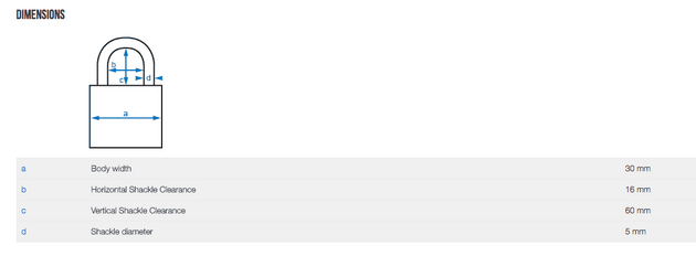 Abus 65/30 Entended Shackle Brass Padlock