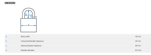 Abus 65/40 63mm Extended Shackle Brass Padlock