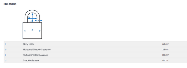 Abus 65/50 Extended Shackle Brass Padlock