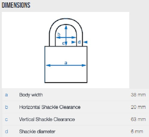 Abus 54TI/40 Extended Shackle Titalium Padlock